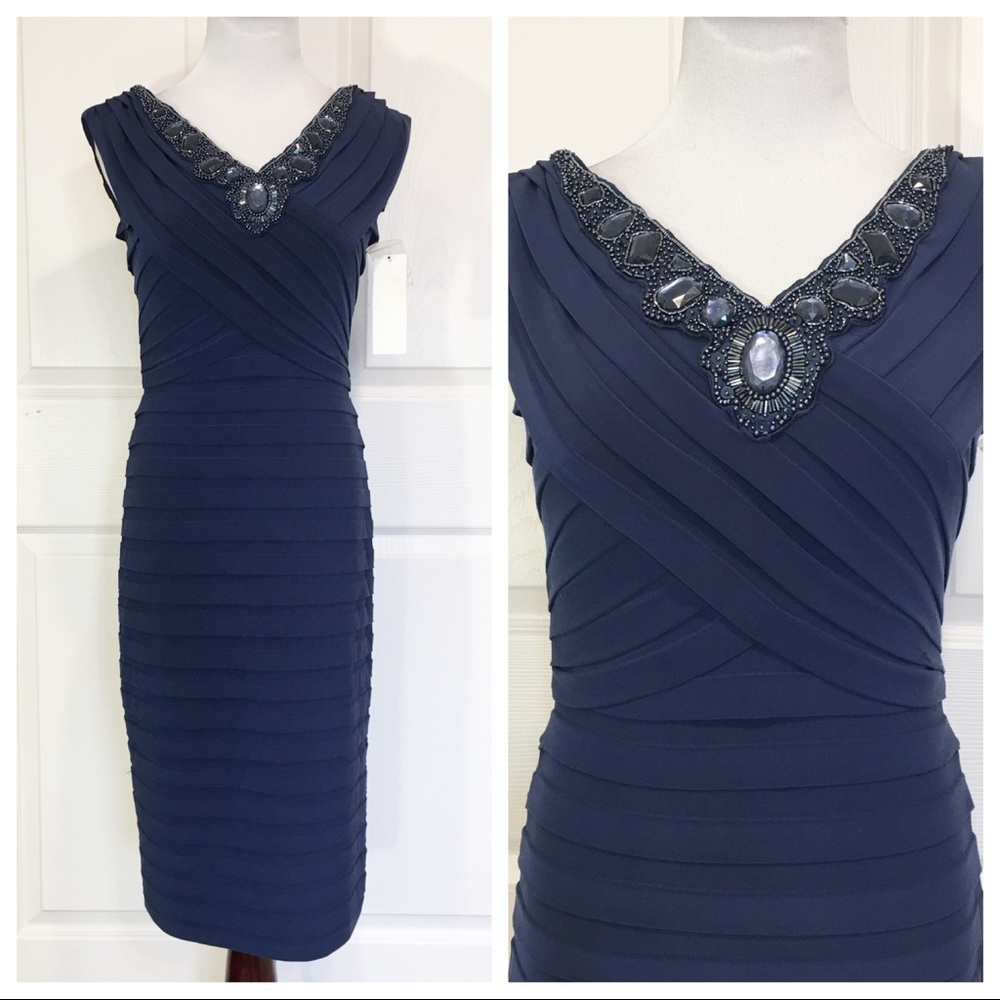 NWT! Adrianna Papell tiered embellished dress